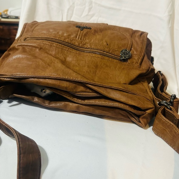 NWT Angel Kiss Brown Faux Leather Handbag for Women - Picture 9 of 10